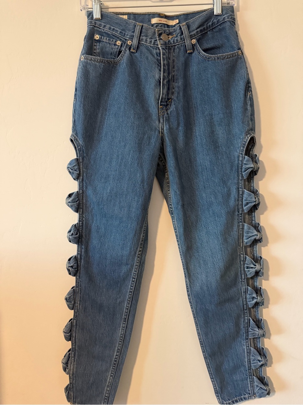 Women's Blue Denim Bow-Accent Jeans